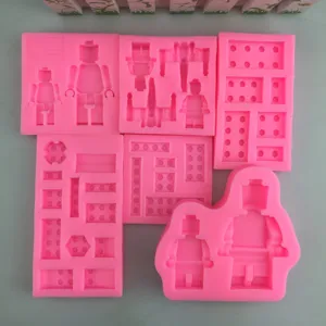 6 Stuks Lego Minifiguur Siliconen Mal Bouwsteen Fondant Taart Chocolade Bakgereedschap