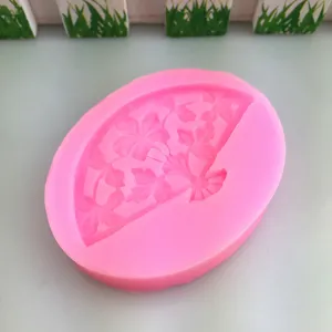 Rosa chinesischer Stil Fächer Silikonform für Backen, Kuchen Fondant Dekoration und Epoxidharz.