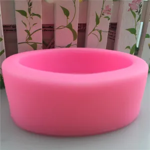 Pink silicone mold for handmade soap, UV resin, plaster, and baking crafts. Flexible and durable.