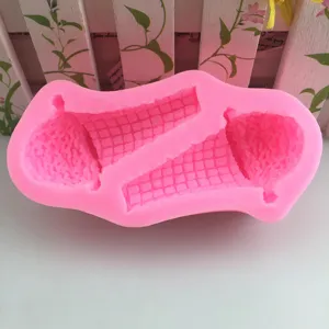 Pink silicone ice cream cone fondant cake chocolate mold for DIY baking decoration tool