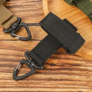 Détail de boucle de rangement de gants d'extérieur, sangle en nylon durable pour sac.