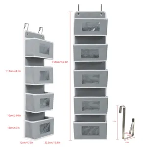 Organisateur suspendu de porte sac de rangement en tissu multicouche pour chambre