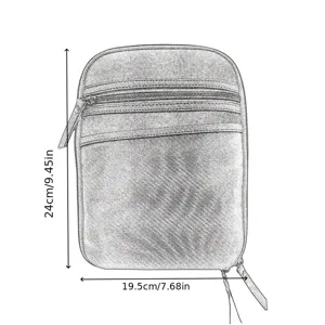 Dessin de détail de sac à bandoulière tactique montrant les dimensions de hauteur et de largeur.