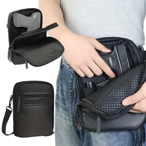 Sac bandoulière tactique pour homme étui dissimulé cuir PU rangement pistolet