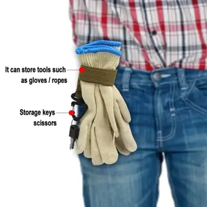 Boucle de rangement pour gants d'extérieur sangle en nylon porte-clés mousqueton clip