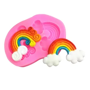 Stampo in Silicone per Torte Arcobaleno Nuvola Fondente Cioccolato Strumento di Decorazione per Cottura Resina Gesso Stampo Rosa Fai da Te