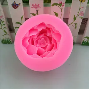Rosa Silikonform für Seife, Blumen Pfingstrose Form Kuchen Dekoration Backwerkzeug Detailansicht