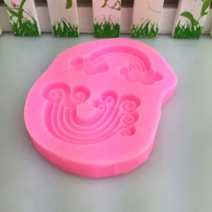 Stampo in silicone con forma di arcobaleno e nuvola per decorazione torte fondente e fai da te.
