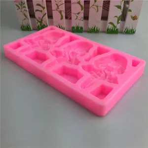 Stampo in silicone per fondant DIY 3 ragazze principessa bambola cioccolato torta tool