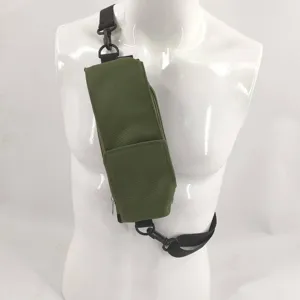 Outdoor tactical sling bag for travel, portable phone and passport pouch with strap.