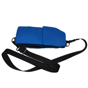 Blue travel phone pouch multi-functional outdoor storage bag with adjustable black strap