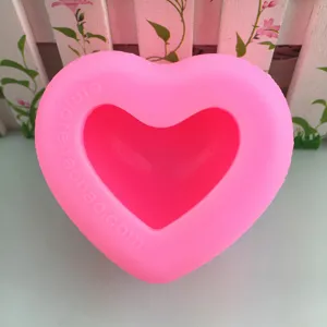 Pink 3D Heart Silicone Mold for DIY Craft Baking Soap Making Resin Casting Project 1pc