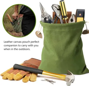 Canvas tool pouch waist bag orchard picking storage outdoor portable heavy duty work pocket