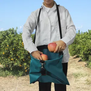 Outdoor fruit picking harvesting apron bag detail view waterproof oxford cloth quick release