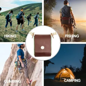Outdoor folding foraging pouch detail view showcasing multi-functional use in hiking and camping.