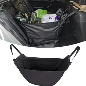 Grote capaciteit auto achterstoel organizer, verdikte hangende opbergtas in het zwart.