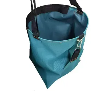 Outdoor fruit picking bag waterproof oxford cloth storage bucket with black straps and hook