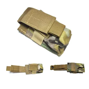 Tactical flashlight pouch nylon outdoor running portable small Molle gear waist bag detail view.