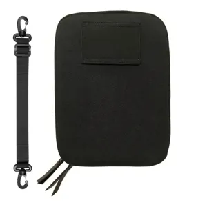Sac à bandoulière tactique en PU noir avec sangle, sac de rangement dissimulé pour hommes plein air.