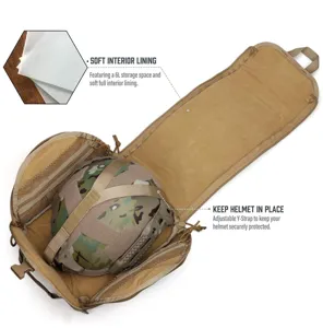 Taktischer Helmbeutel Innendetail mit weichem Futter und 6L Stauraum für Outdoor-Ausrüstung.
