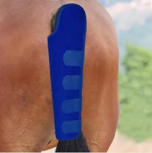 Borsa protettiva per coda di cavallo equitazione, copricoda blu dettaglio prodotto.