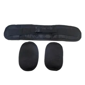 Cintura per sollevamento pesi glutei bridge fitness training con cuscinetti in rete nera.