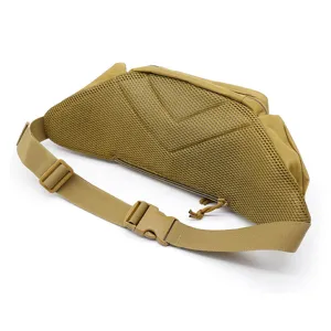 Taktische Outdoor Hüfttasche mit atmungsaktivem Mesh-Rücken und verstellbarem Gurt.