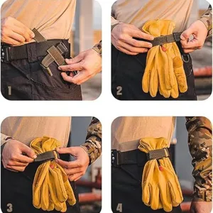 Support de clip de gant tactique pour escalade en plein air, sangle nylon à libération rapide.