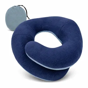 U Shaped Travel Neck Pillow For Car Office Portable Soft Polyester PP Cotton Rest Support Cushion With Storage Bag