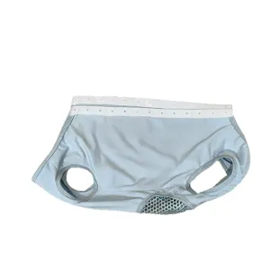 Comfortable breathable dog physiological pants for small pets with adjustable buttons light blue