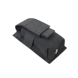 Durable black tactical flashlight pouch nylon outdoor molle utility bag for running