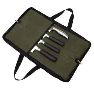 Sac de rangement de couteaux de chef en toile portable avec fermeture éclair, sac d'outils de pique-nique.