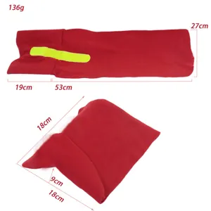 Cuscino da viaggio in pile rosso portatile, supporto per collo a U con dimensioni precise