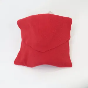 Cuscino da viaggio rosso in pile morbido supporto per collo portatile riposo comodo