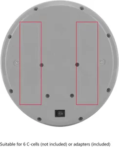 Base de repuesto para juguete electrónico para mascotas, gris con compartimentos de pilas.