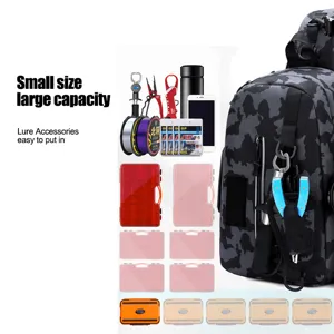 Zaino da pesca tattico, borsa mimetica impermeabile per accessori da pesca all'aperto.