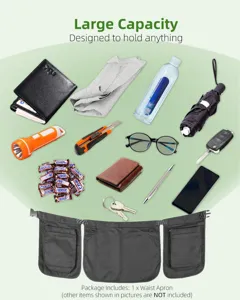 Multi-pocket tool waist apron with large capacity for outdoor work, gardening and daily tasks.