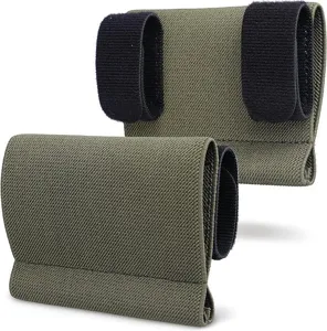 Tactical TQ holder elastic sleeve, military green tourniquet strap band detail view.