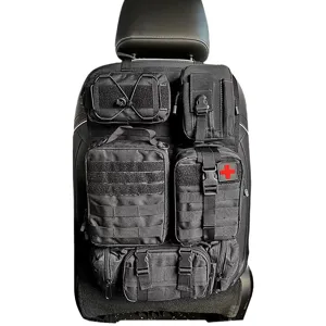 Molle Car Seat Back Organizer Tactical Storage Bag Multi-Pocket Nylon Multi-Purpose Black