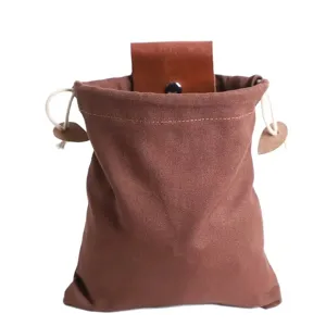 Outdoor canvas foraging pouch adjustable waist bag portable tool storage fruit picking bag