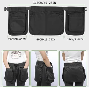 Multi-pocket gardening tool waist bag with adjustable belt for outdoor work and storage.