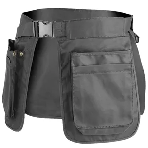 Multi-pocket garden utility waist bag, durable tool storage belt with quick-release buckle.