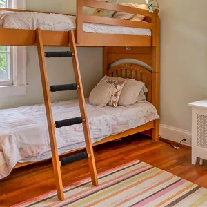 Bunk bed ladder pads with fixing straps, anti-fall safety climbing step covers for kids loft beds.