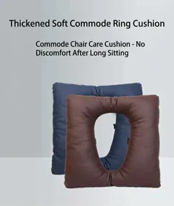 Thickened soft commode chair cushion ring for elderly home nursing and pressure relief use.