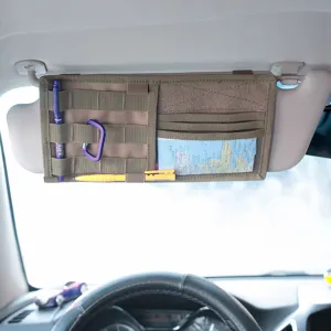 Car visor organizer tactical MOLLE storage bag multi-pocket sun visor pouch for pens cards