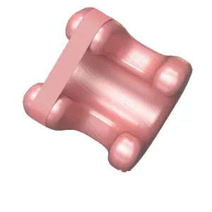 Cuscino anti-rughe rosa ergonomico per dormire di lato con cinturino elastico di supporto.
