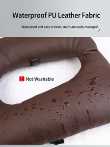 Waterproof PU leather positioning cushion detail for elderly bed care, anti-bedsore support pillow.