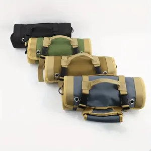 Borsa porta attrezzi arrotolabile in tessuto oxford resistente con fibbie e scomparti.