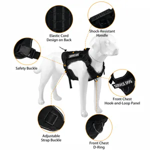 Tactical dog harness for medium large dogs with handle reflective vest adjustable straps durable