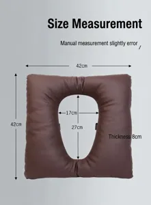 Anti-bedsore cushion dimension diagram showing 42x42cm size, 8cm thickness for home nursing care.